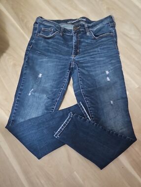 Universal Threads Mid Rise Skinny Distressed Jeans Size 8 29L Dark Blue